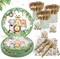 Safari Jungle Baby Shower Tableware Set – Sage Green for 25 Guests